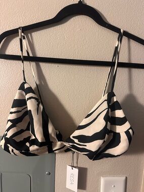 RESA Black & Cream Zebra Print Triangle Bralette
